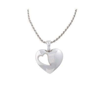 sterling silver heart cremation pendant necklace